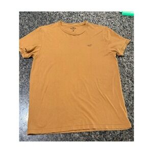 Hollister Mens Mustard Yellow Cotton Crew Neck Short Sleeve T-Shirt Size M